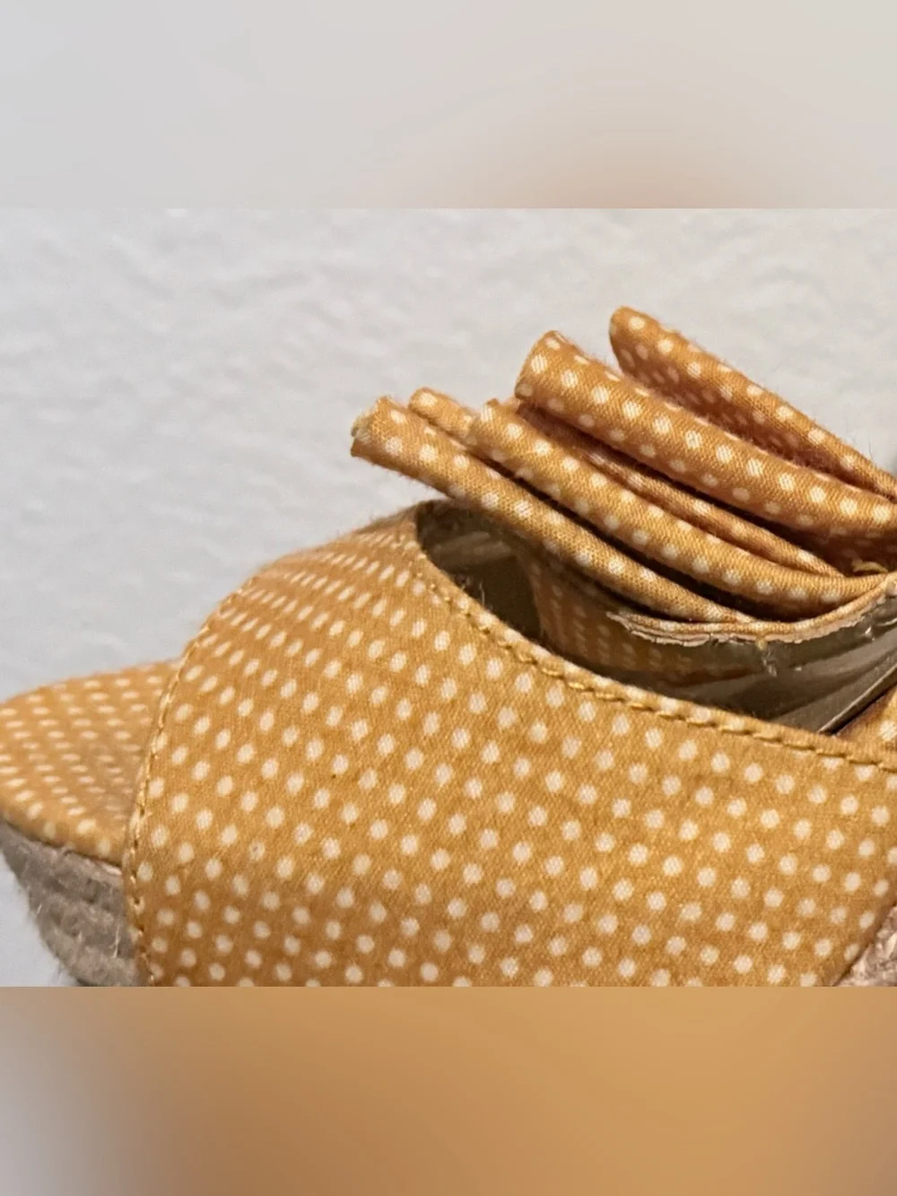 Seychelles Orange Polka Dot Ruffle Wedge Sandals